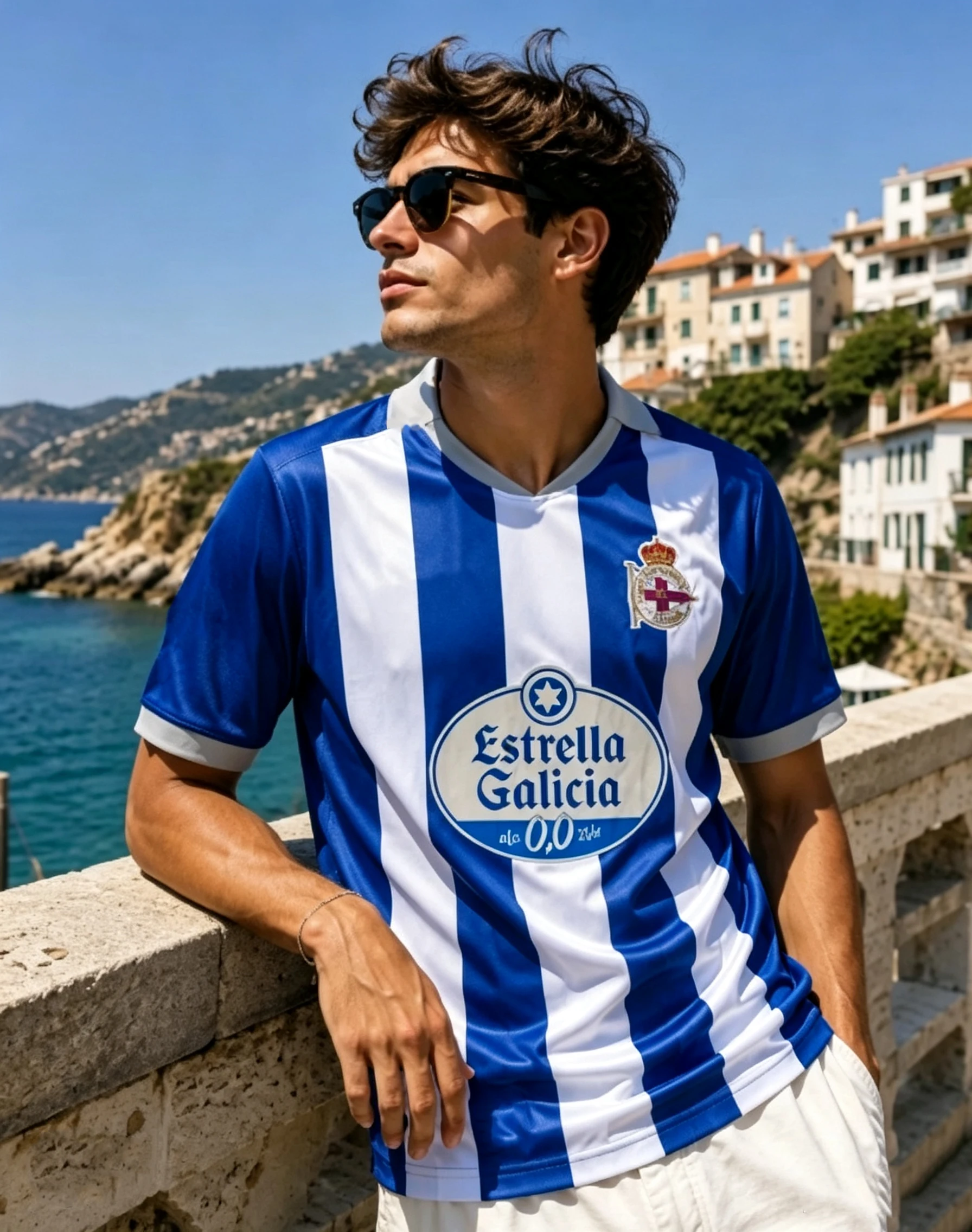 2026/27 Deportivo De La Coruña Trikot, 3D-Druckdesign, schnelltrocknendes, atmungsaktives T-Shirt, Herren- und Damen-Fußball-T-Shirt aus Mesh