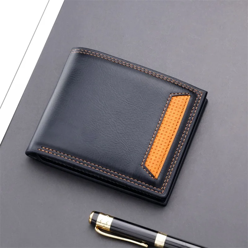 Waterproof Men's Short Wallet Business Multi-position Soft 2 Fold Purse Leisure Wear-resistant Card Wallet Male