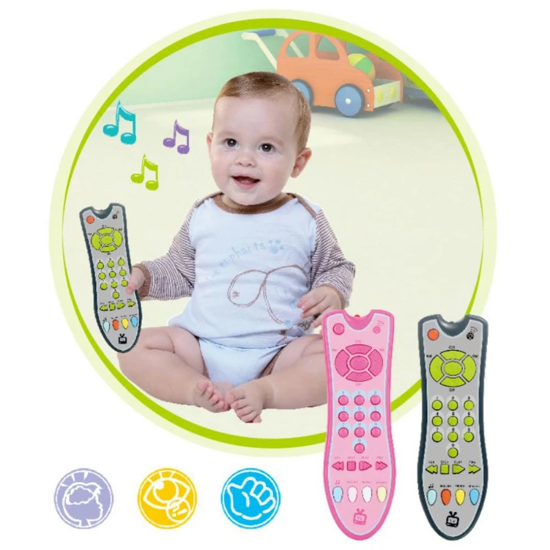 Télécommande itude télécommandée pour bébé, jouets pour enfants, télécommande de simulation, jouet d'apprentissage avec lumière, cadeau sonore