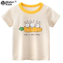

Children Rabbits Printing TShirts Kids Clothes Summer Casual Short-Sleeved Tops Soft Cotton Tees Clothing for Girls 2 to 7 years