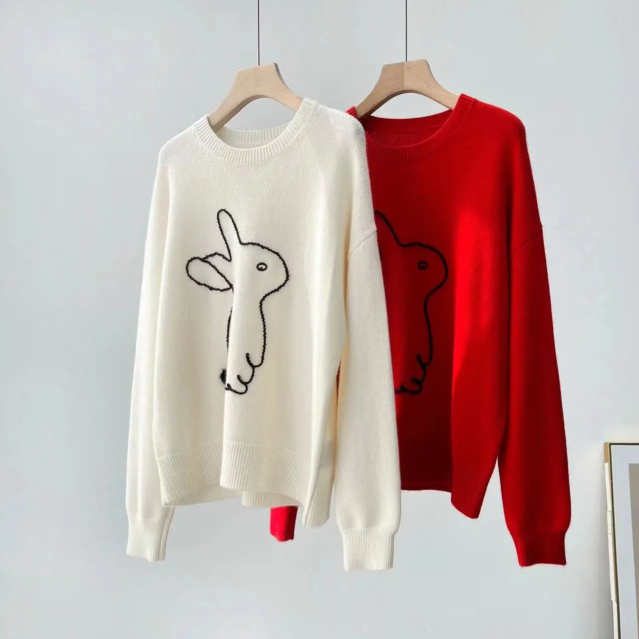 

Fyion High Quality Runway Design Sweater Women 2022 Summer Knitted Animal Embroidery Femme Pullover Cashmere Sweater