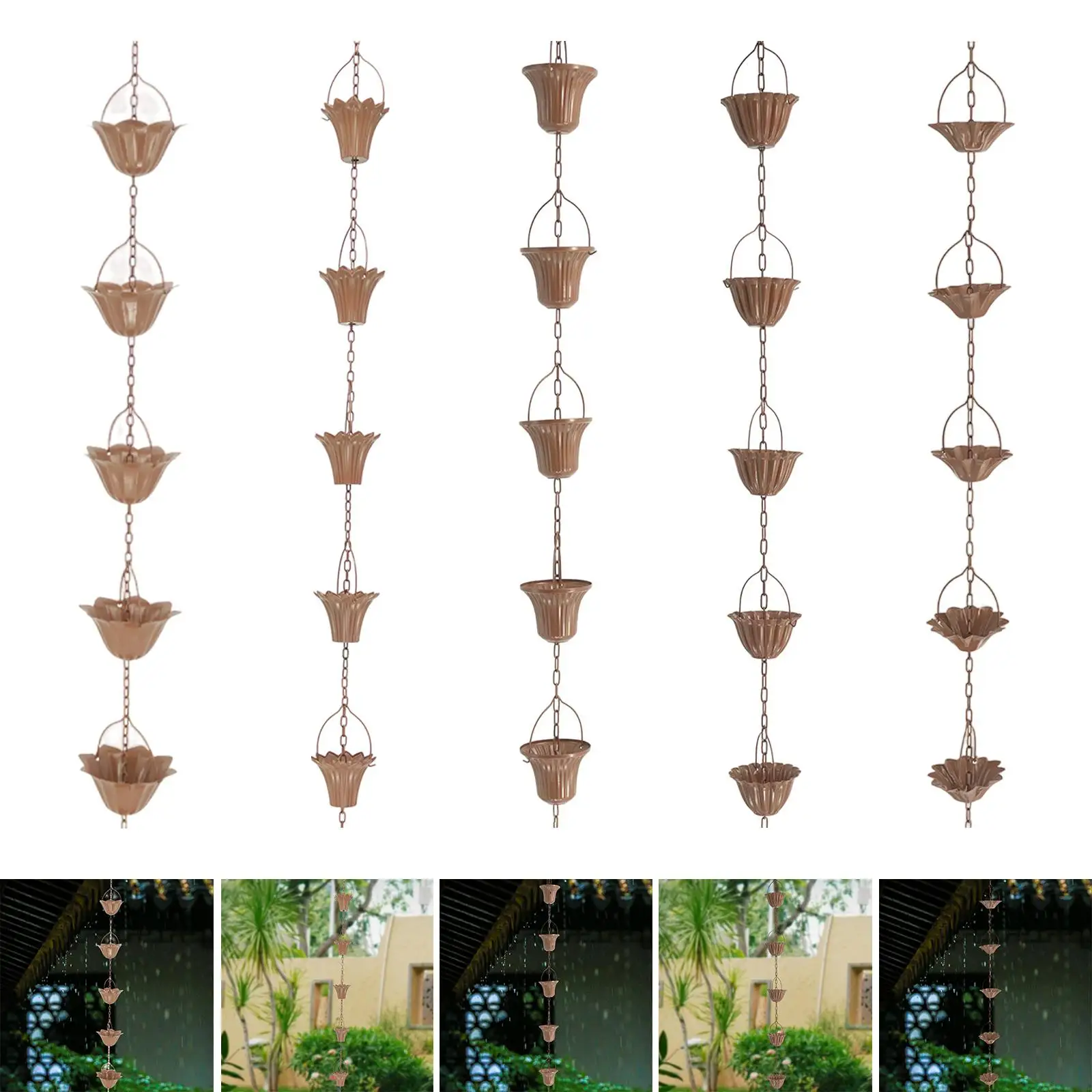 Rainwater Diverter 3.3ft Rain Chain Rainwater Catcher Rain Chimes Catcher Chains