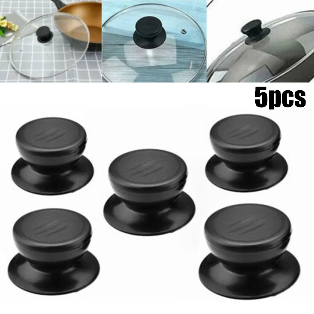 Description Picture 2 of item5pcs Black Pot Lid Cap Pot Lid Handle Cookware Parts Plastic Pot Lids Cooker Cover Anti Scalding Friction Resistant