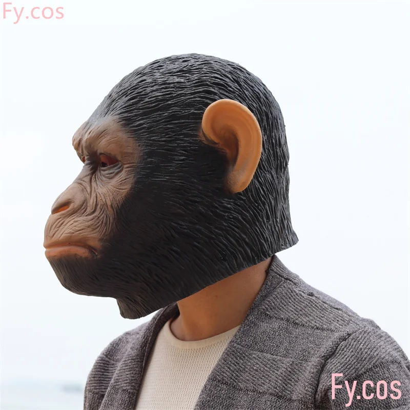 Monkey Mask Novelty Special Use Funny Gorilla Chimp Animal Full Face Latex Halloween Rave Cosplay Adult Men Disguise Costume