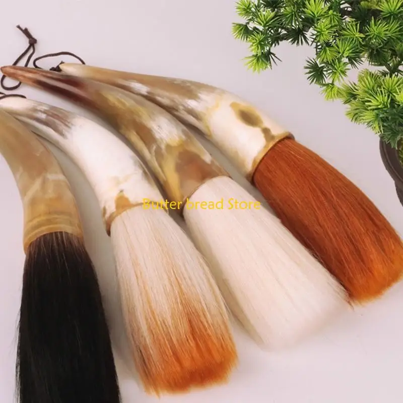 W89C 중국어 번체 서예 브러시 곰 머리 브러시 쓰기 브러시 황소 뿔 그림 브러시 펜 커플 쓰기