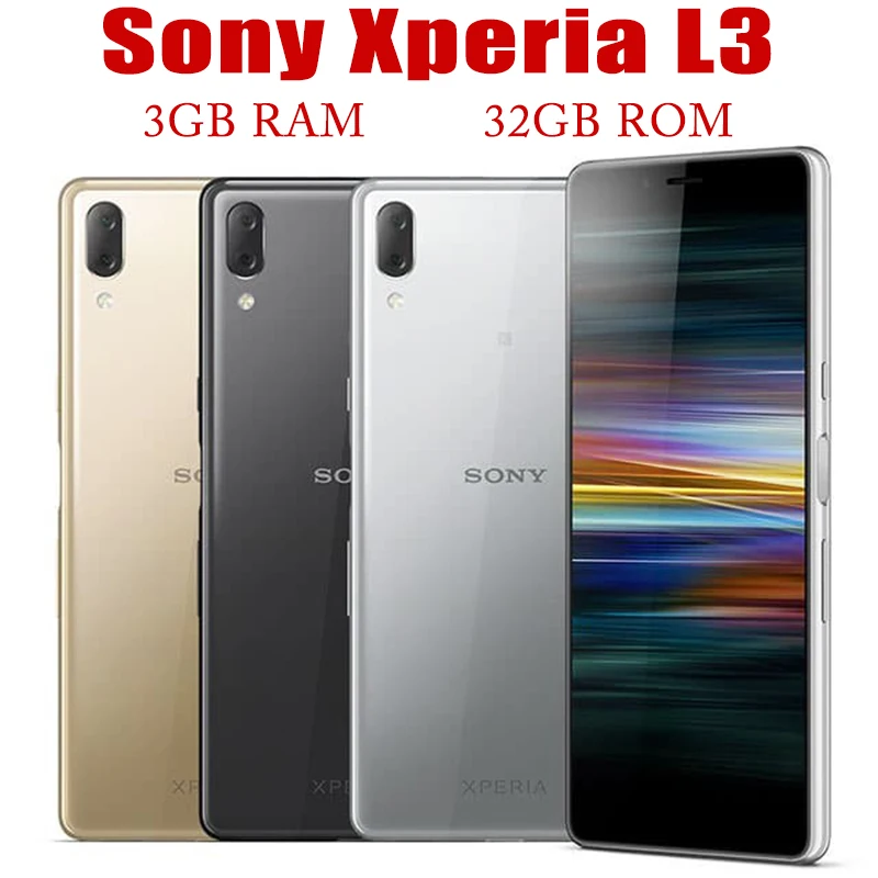 

Sony Xperia L3 L3312 4G LTE Mobile 5.7" 3GB RAM 32GB ROM Original Unlocked 13MP&2MP Android Smartphone Fingerprint Cell Phone