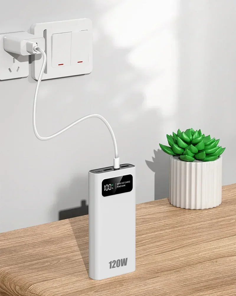 デジタルディスプレイ付きパワーバンク,200000mAh, 120W 200000mAh Power Bank 120W Super Fast Charging Portable