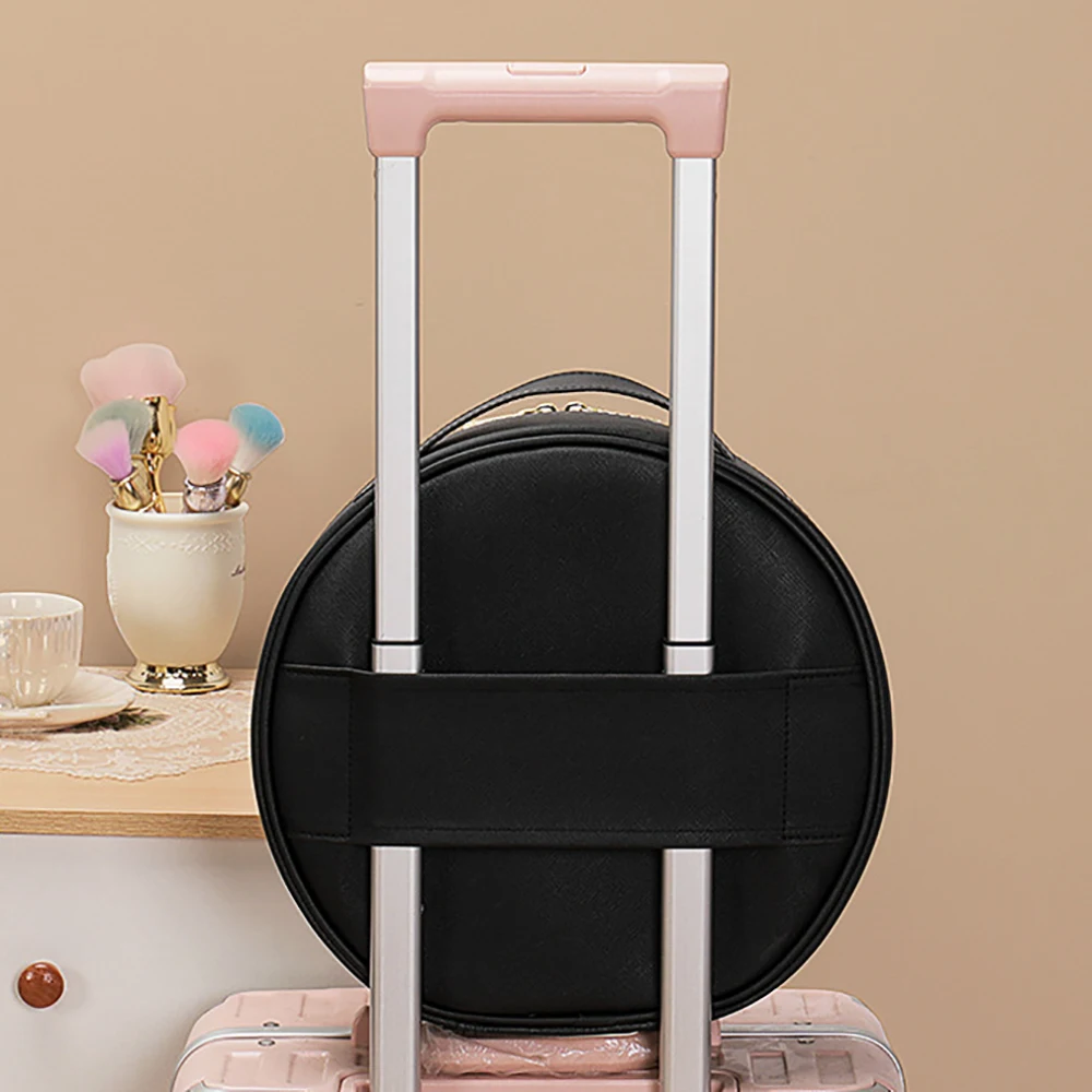 Smart LED Makeup Bag With Mirror Large Capacity Professional Waterproof PU Leather Travel Cosmetic Case Women Storager 2023 New