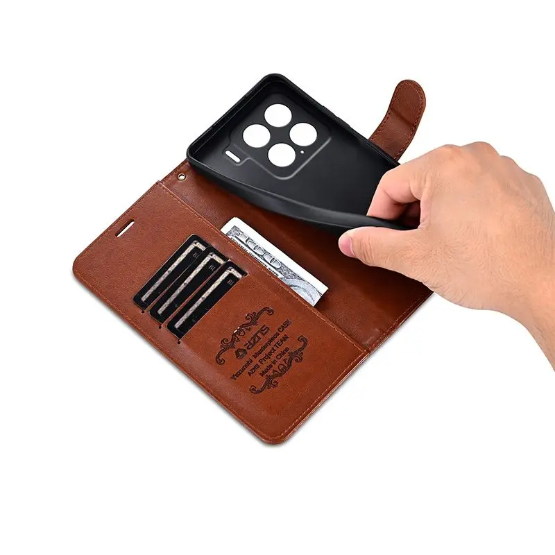 Leather Magnetic Wallet Phone Case with Card Holder