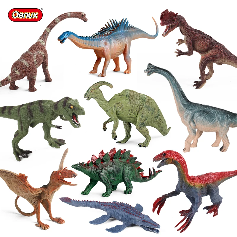 Oenux Jurassic Dinosaur Toy Carnivoro T-Rex Therizinosaurus Dilofosauro Action Figures Collezione Animali Modello Regalo Per Bambini