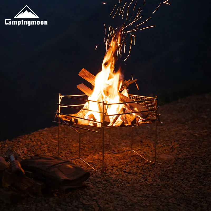 Outdoor Folding Portable Stainless Steel Camping Stove Oven with Grille Mesh Camping Cookware