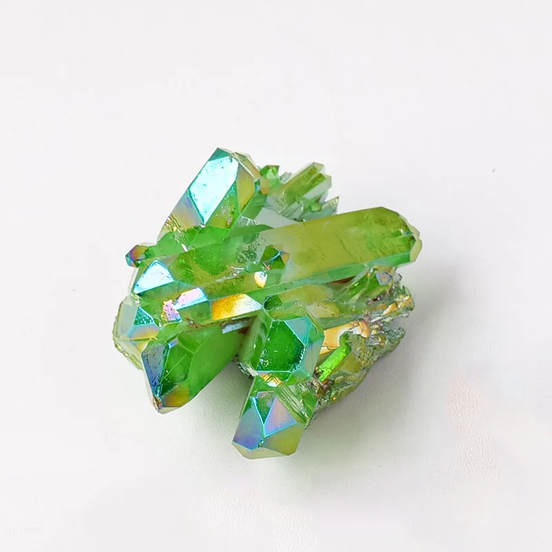 Luxury Green Aura Quartz Cluster - Elegant Natural Stone Decor for Home & Office, Ideal Independence Day Gift