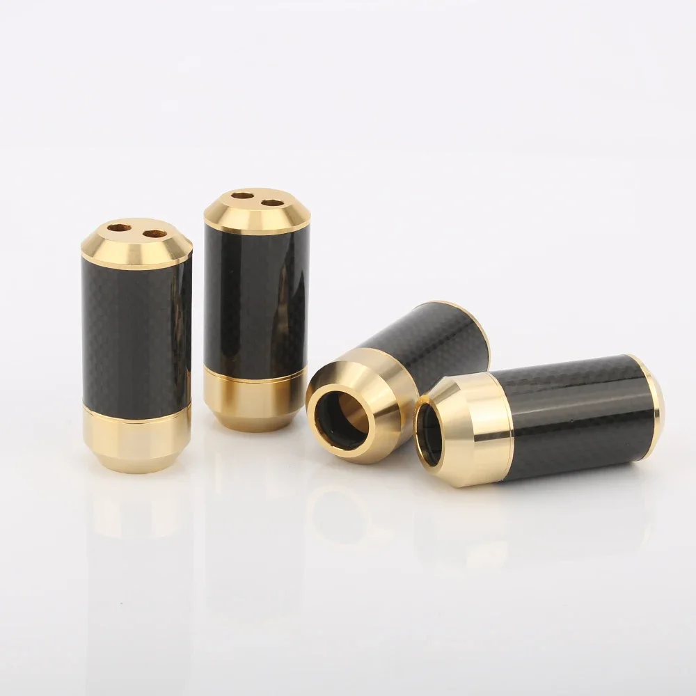 Audiocrast 탄소 섬유 금도금 16mm  2x6mm 스피커 케이블 Y 스플리터 쉘 1 in 2 out 오디오 와이어 (부츠/바지용)
