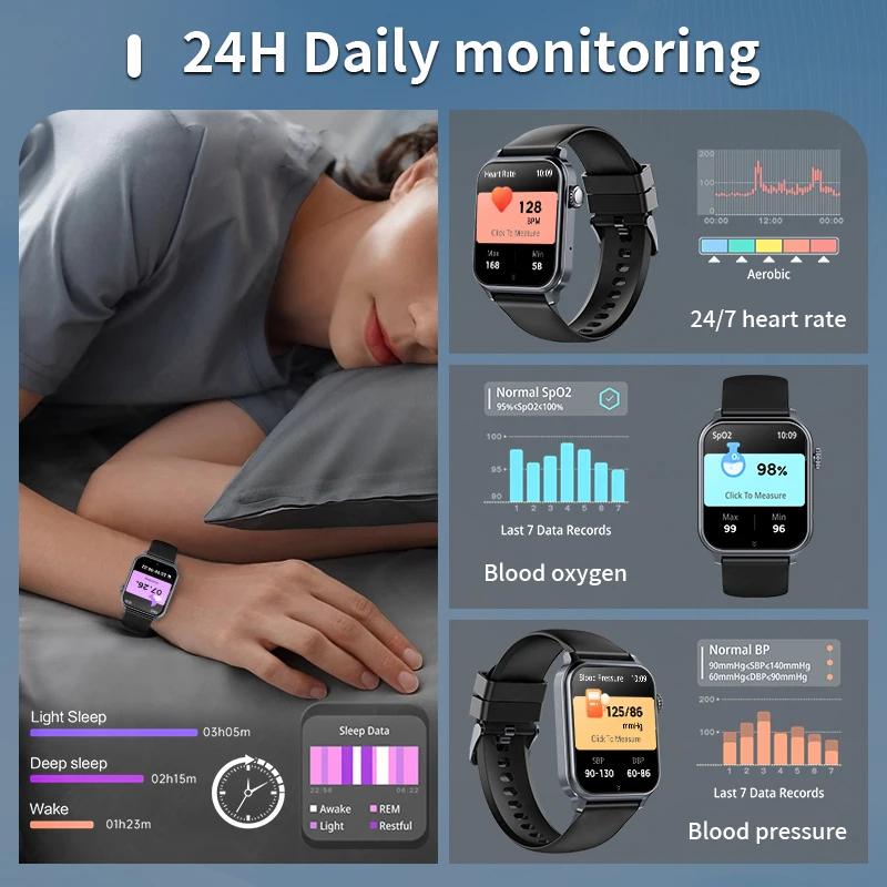 LIGE 1.83" Make Answer Call Smartwatch Men Women Wristwatch 600mAh Battery Fitness Message Alerts Smart Watch For Xiaomi Huawei