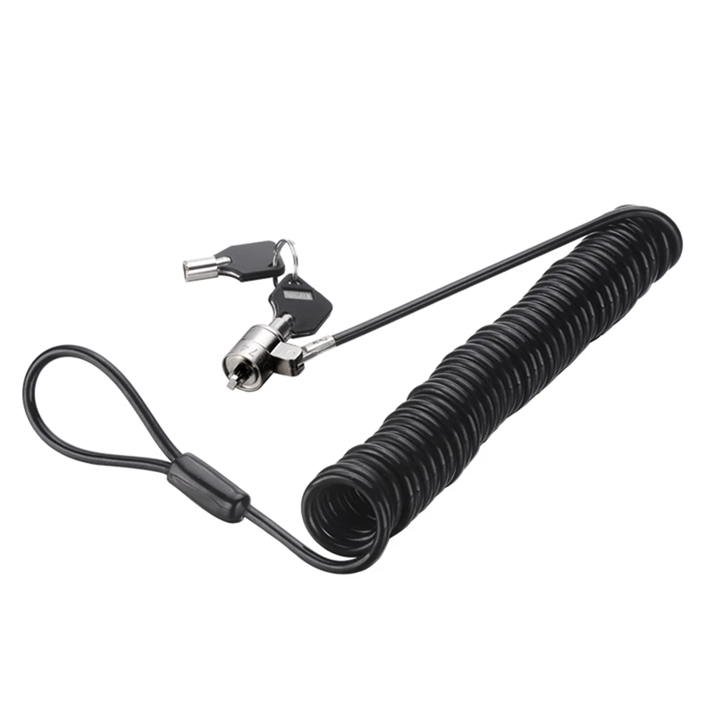 Laptop Computer Lock Laptop Lock Anti-Theft Universal Retractable Spring Rope Steel Cable Key Computer