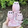 15CM Natural Pink Opal Tree Owl Carving Healing Crystal Animals Statue Reiki Crafts Home Room Decoration 1pcs 1