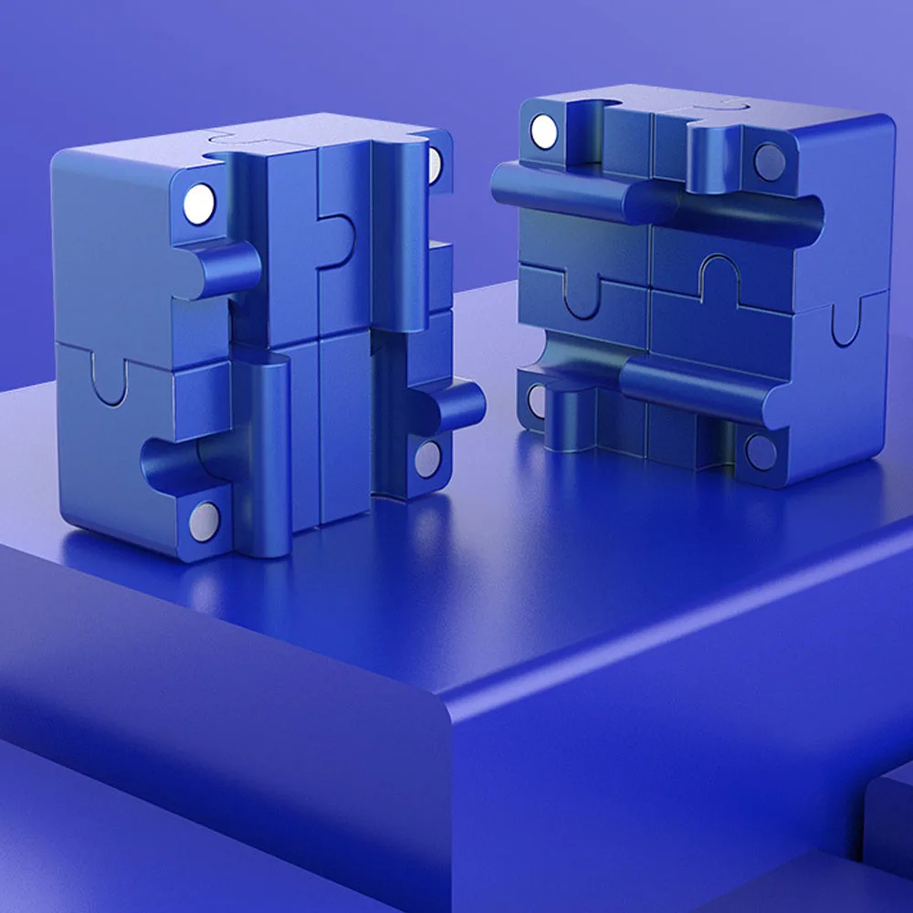 Infinite Cube Aluminum Alloy Metal EDC Stress Relief Mini Toy Portable Office Infinite Flip Cubic Fidget Relax Venting Toys