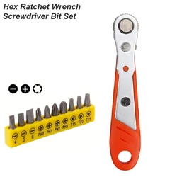 Compact Quick Release Ratchet Wrench Screwdriver - Adjustable Socket Handle for Close Quarters Repair Tasks (Ratchet Driver Set)
