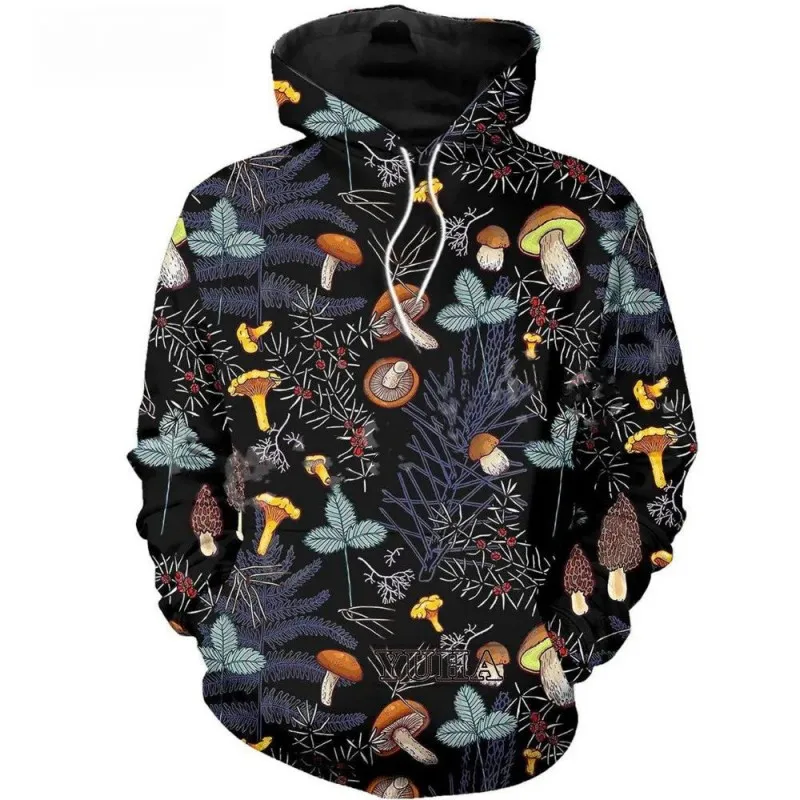 

New Spring And Autumn 3D Mushroom Pattern Hoodie Men's And Women's Casual Sweatshirt Harajuku Tops Sweater Tees Gym Clothing Y2k