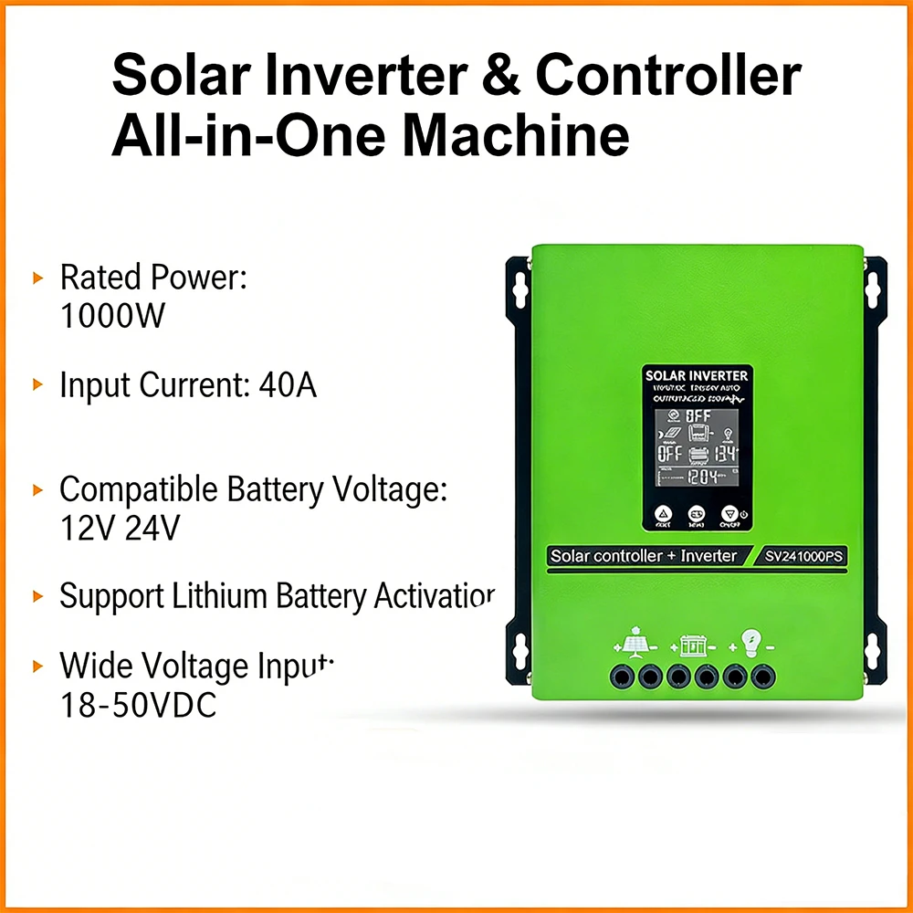 태양광 역제어 하이브리드 12V/24V 일체형 가정용 단상 장치 1000W 순수 사..