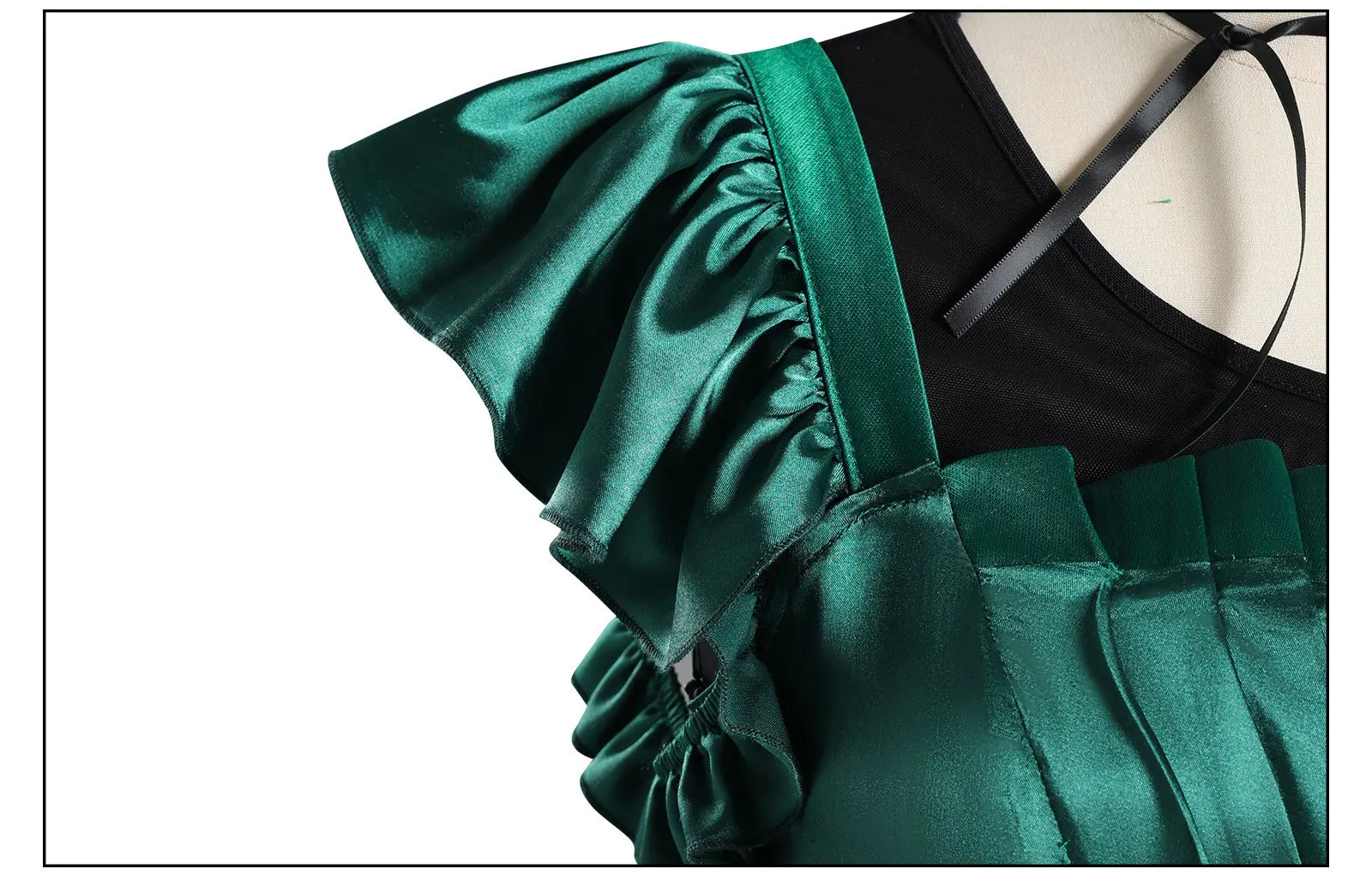 Generic Green High-Low Gothic Gown Costume for Women (Unofficial)