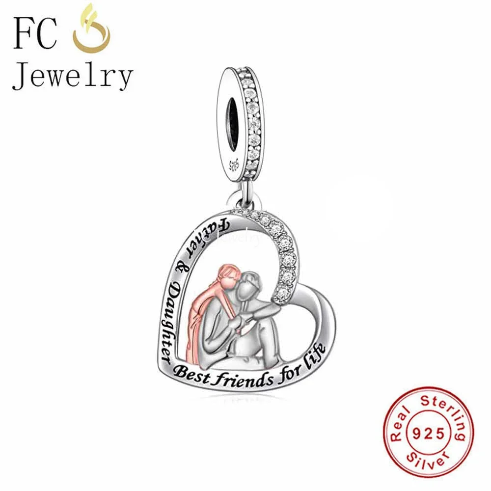 

Fit Original Pan Charms Bracelet 925 Silver Daughter & Father Best Friends For Life Bead For Making Birthday Gift Berloque