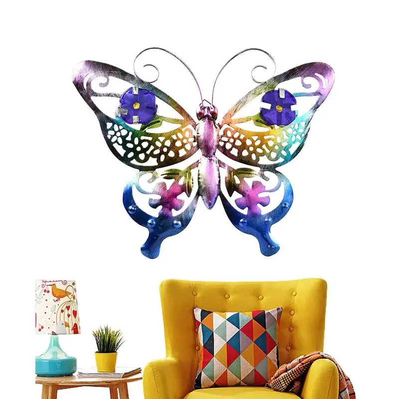 

3D Metal Butterfly Decor Inspirational Sculpture Wall Decor For Outdoor Garden Decoration Animal Miniatures Statues Artwork