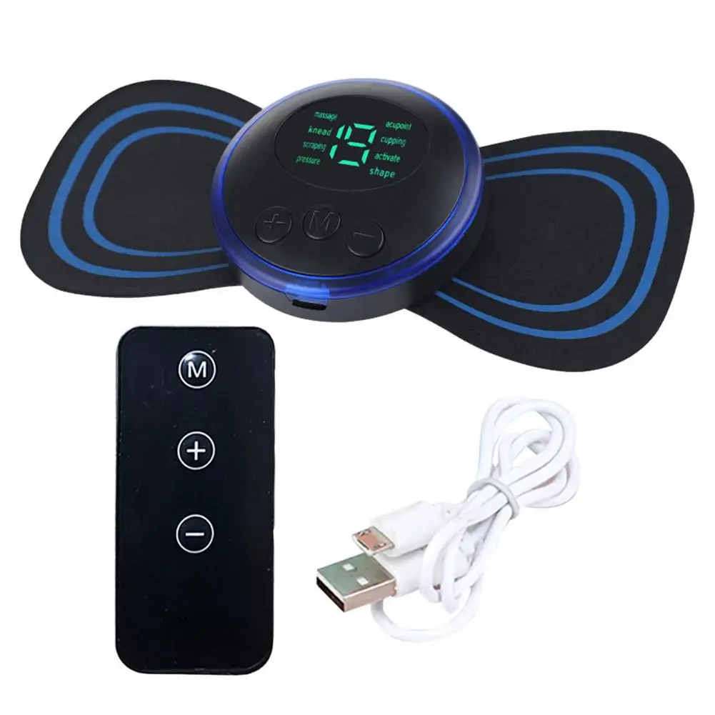 Mini Patch de massage avec télécommande, 8 Modes réglables, Rechargeable par USB, pour le cou, les épaules, les bras, les muscles du corps, masseur sans fil