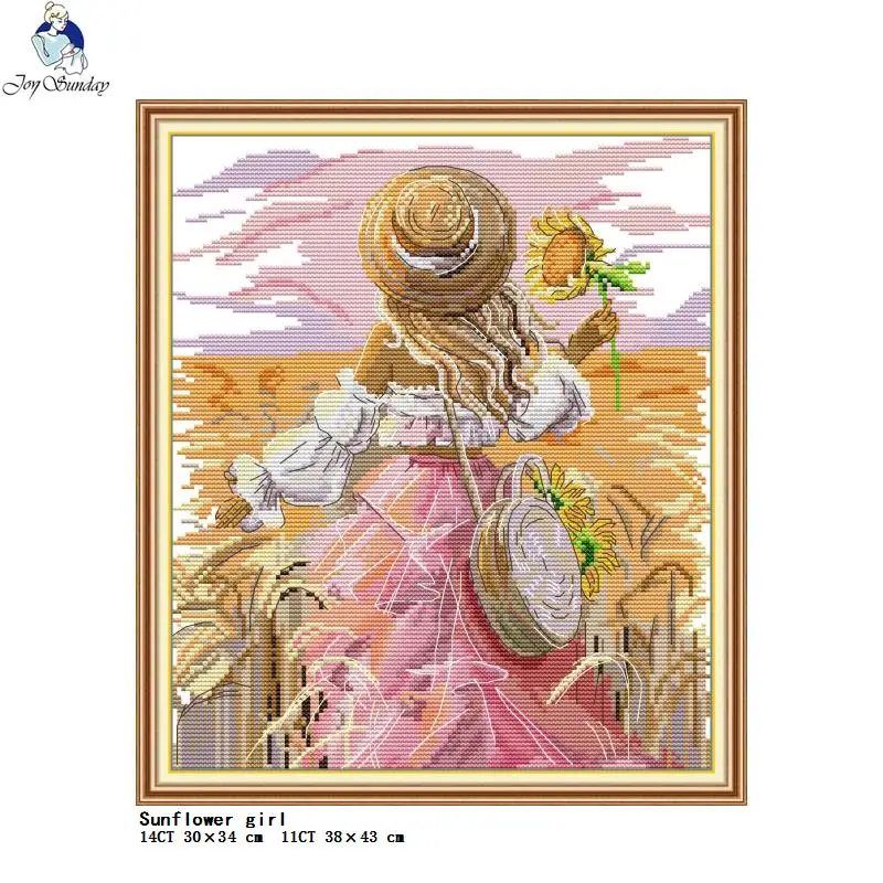 Girls Back Series Counting Printed Cross Stitch Kits Aida 14CT 11CT Canvas Fabric Needle Thread Embroidery Set Home Decor Gifts