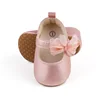 Infant Baby Girls Princess Shoes Shine Surface Dot Print Mesh Bowknot Flats Non-Slip Wedding Slippers Adorable Baby Shoes 4