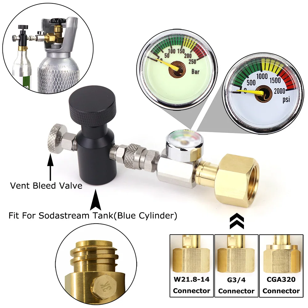 NewSodaStreamBlueCo2CylinderTankRefillAdapterAdaptorFilling