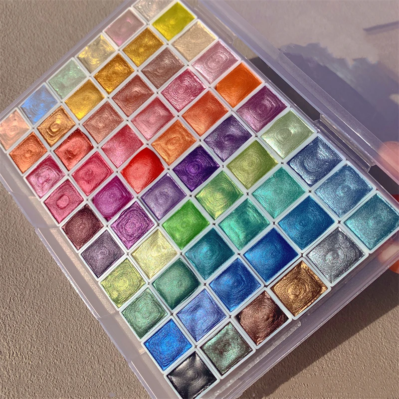 24 colors Pearlescent Solid Watercolor Pigment Pearlescent Pigment Art Metallic Glitter Powder Flowers Decor Nail