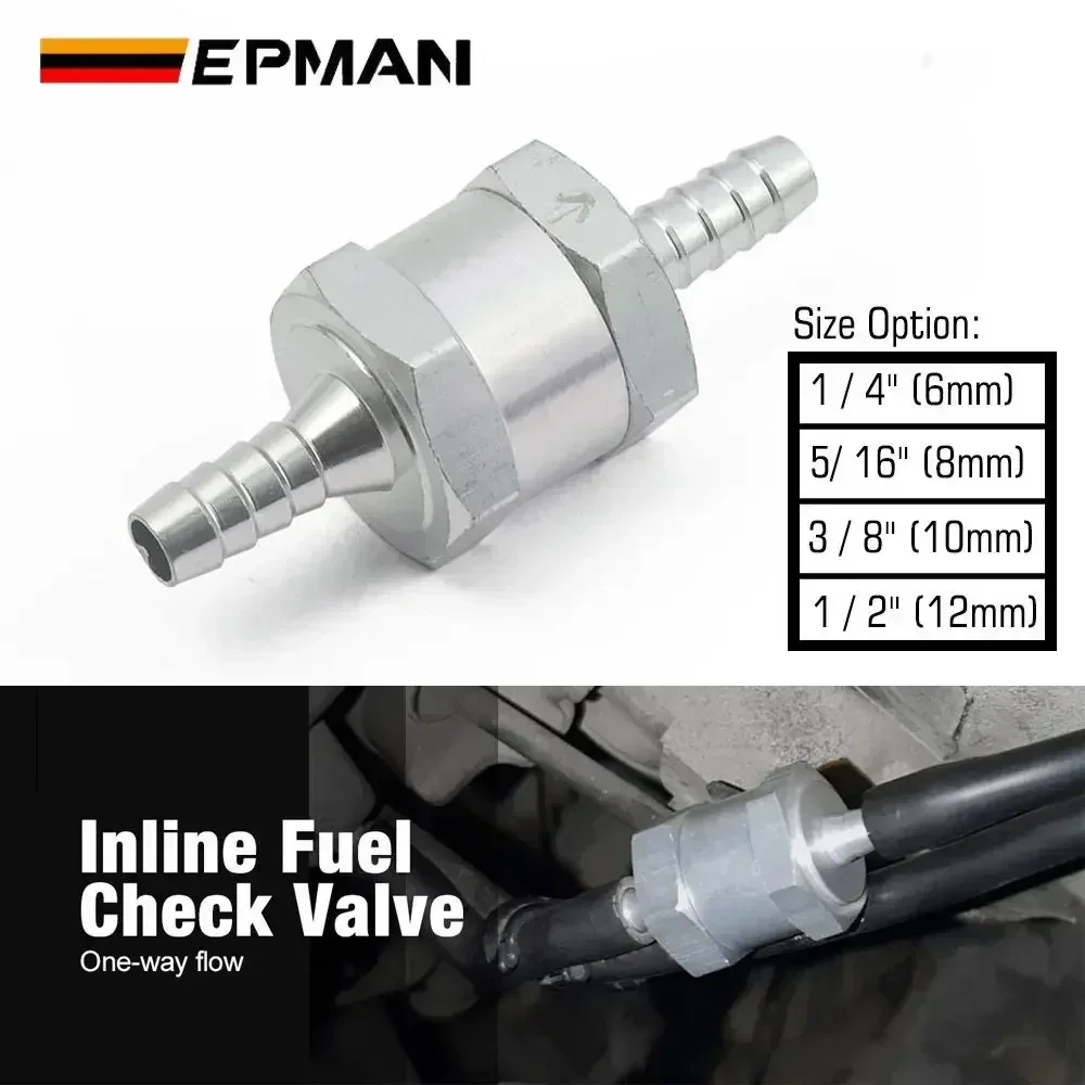 EPMANAluminumFuelCheckValveOneWayInlineNonReturnValvesFor