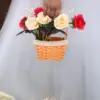 Mini Shopping Basket Flower Storage Egg Baskets for Fresh Eggs Easter Girl Candy Wood Children's Woven Arrangement Collecting 4