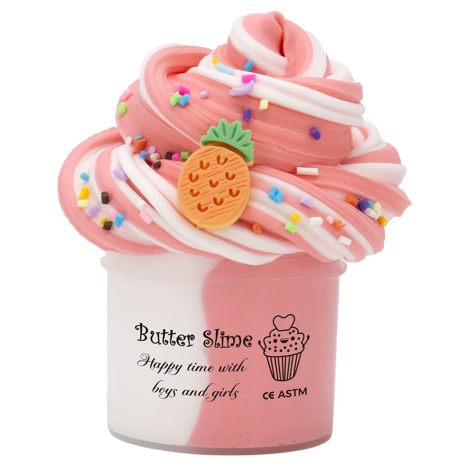 2.37oz Fluffy Two-Tone Butter Slime Set Super Soft Stretchy And DIY Non-sticky Cake Scented Toys Clay Party Favors Birthday Gift