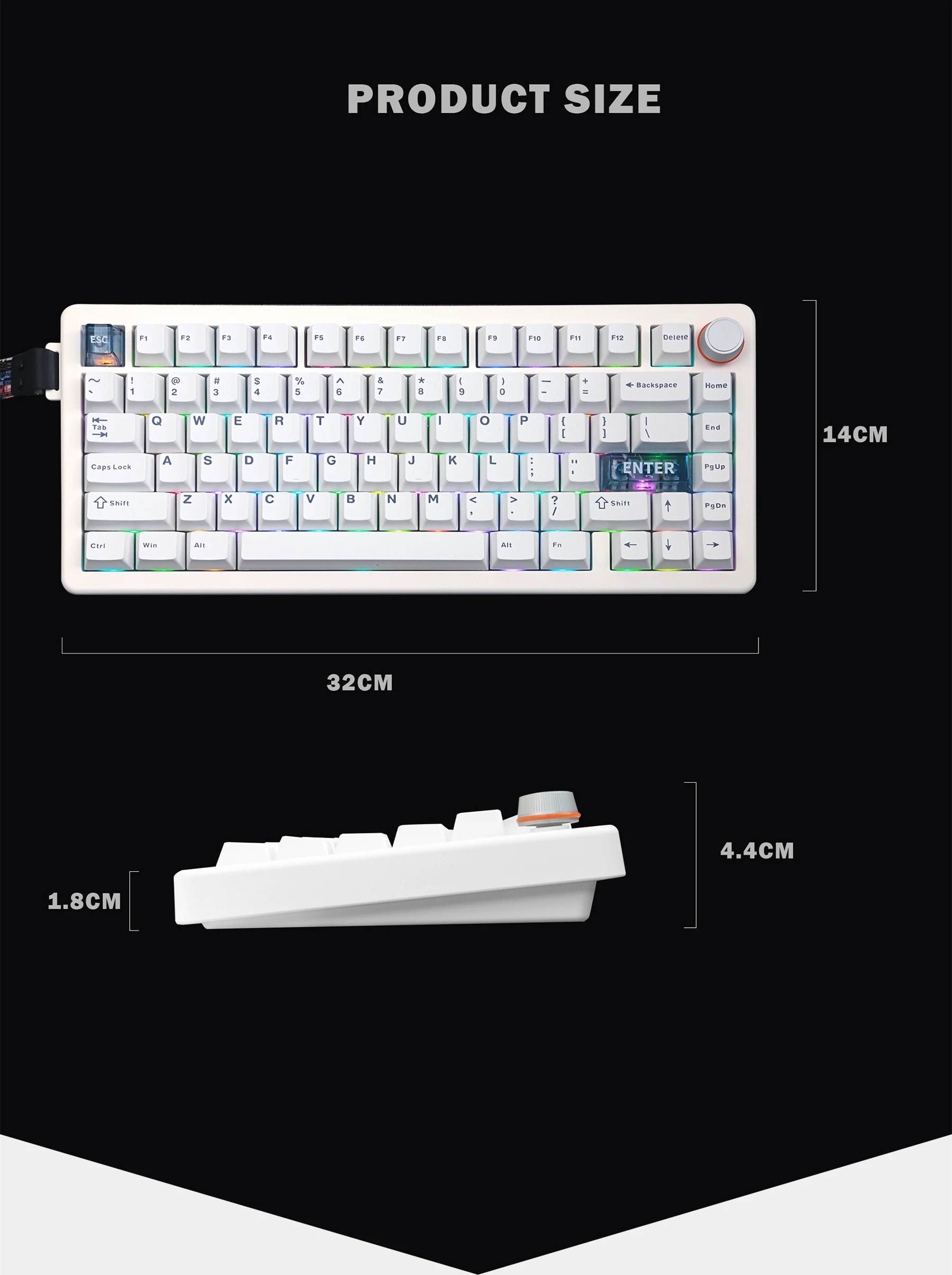 QK75 기계식 키보드 RGB 백라이트 가스켓 구조 VIA/QMK용 3모드 2.4G 블루투스 무선 핫 스왑 키보드