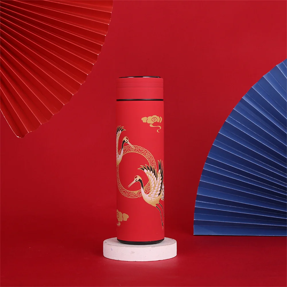 중국 스타일 지능형 보온병, 클래식 스타일, LED 터치 디스플레이, 스테인리스 스틸 진공 플라스크 머그잔 물병, 450ml