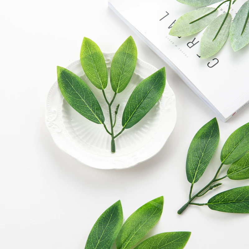 Description Picture 4 of item50PC Artificial Flowers Fake Plants Silk Oleander Leaf Wedding Party Wreath DIY Cake Material Christmas Home Room Decoration