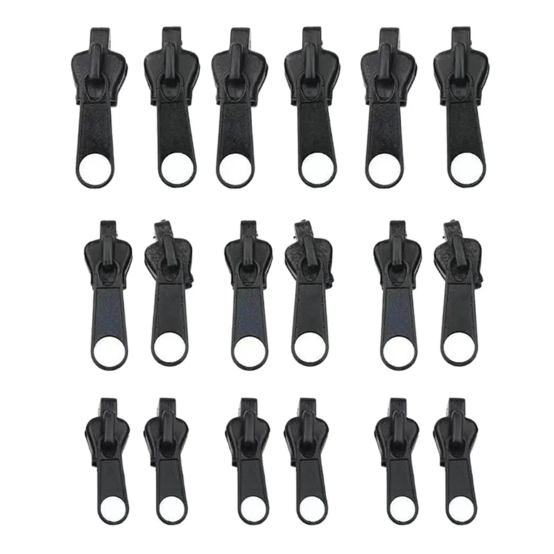 

18x Zippers Repair Kits Removable Zippers Sliders Teeth Zippers for Suitcases