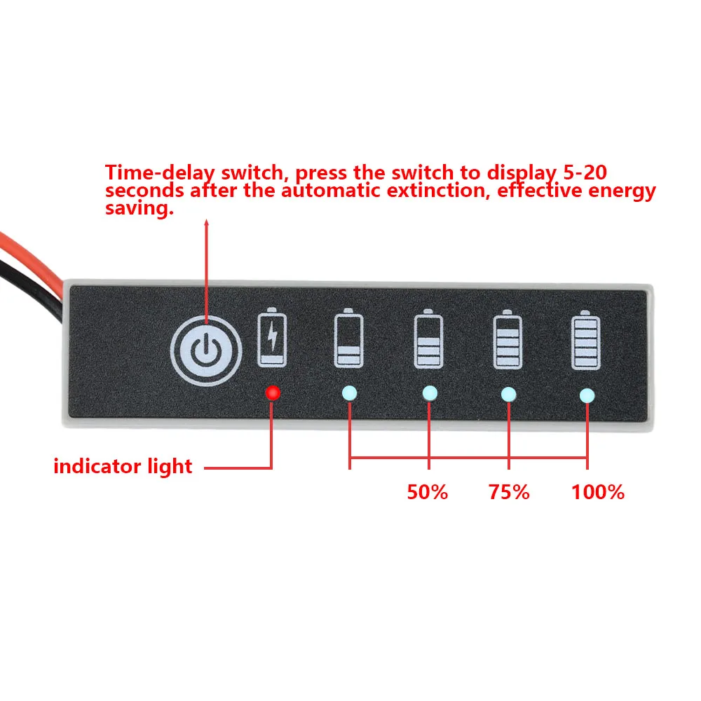 18650 Batteria agli ioni di litio Indicatore di carica Scheda di visualizzazione carica batteria Connessione anti-inversione Lifepo4/Lifepo4/Batterie acide - immagine 3