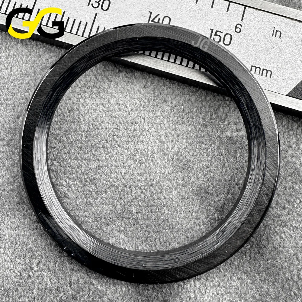 High-Quality Ceramic Bezel with White Gold Text and Black Coffee Hue