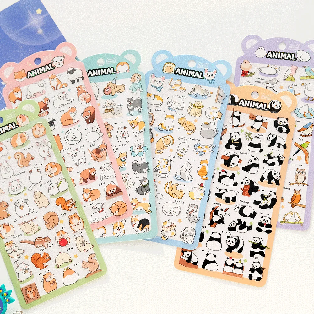 Korean Import Original NEKONI Kawaii Animals Party PVC Waterproof Stickers Scrapbooking Diy Journal Stationery Sticker Deco