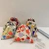 Cotton Fabric Floral Drawstring Bags Cosmetic Bag Lipstick Toiletry Makeup Organizer Coin Pocket Bags Purse Canvas Storage Bag 4