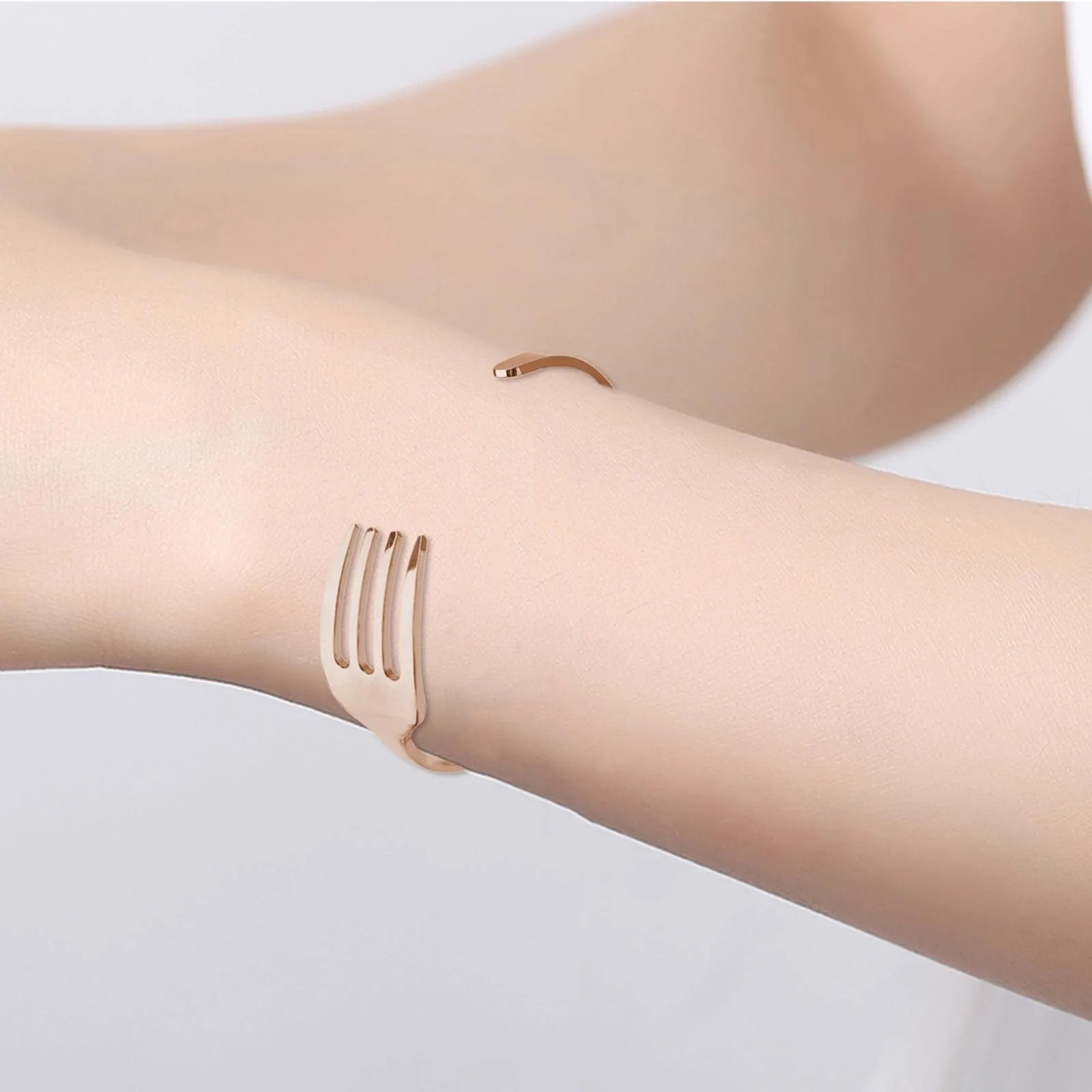 Creative Stainless Steel Fork Bracelet Gift Couple C Type Open Bracelet Watch Altimeter Cheap Things With