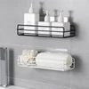 Japanese-style wrought iron bathroom shelf wall-mounted shower gel storage rack toilet free punch toiletry stand 2