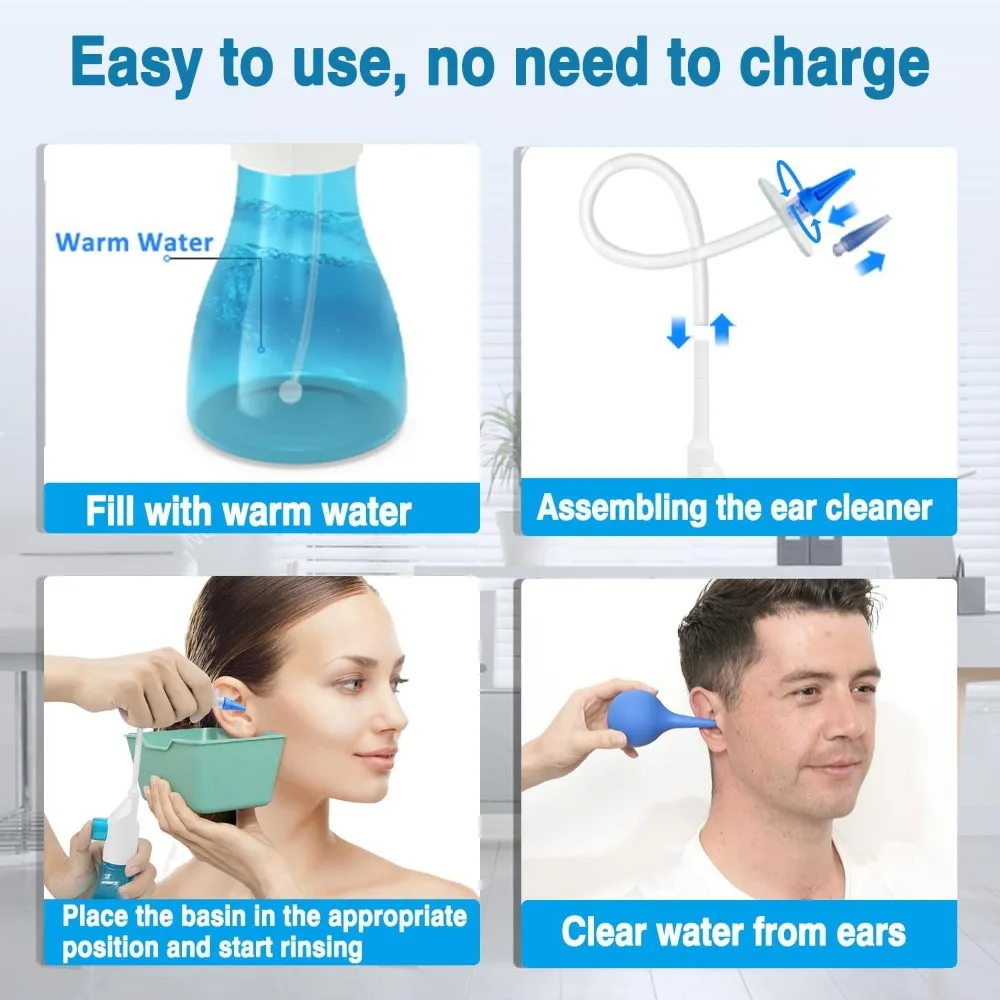 Wax Removal Tool Manual Irrigation Flushing System Safe And Effective Ear Cleaner For Adults Kids Cleaning Washer Kit_voghion.com