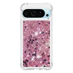 Love Heart Quicksand Liquid Glitter Phone Case - Soft Dynamic Back Cover - Pixel 10 Pro XL (A1)