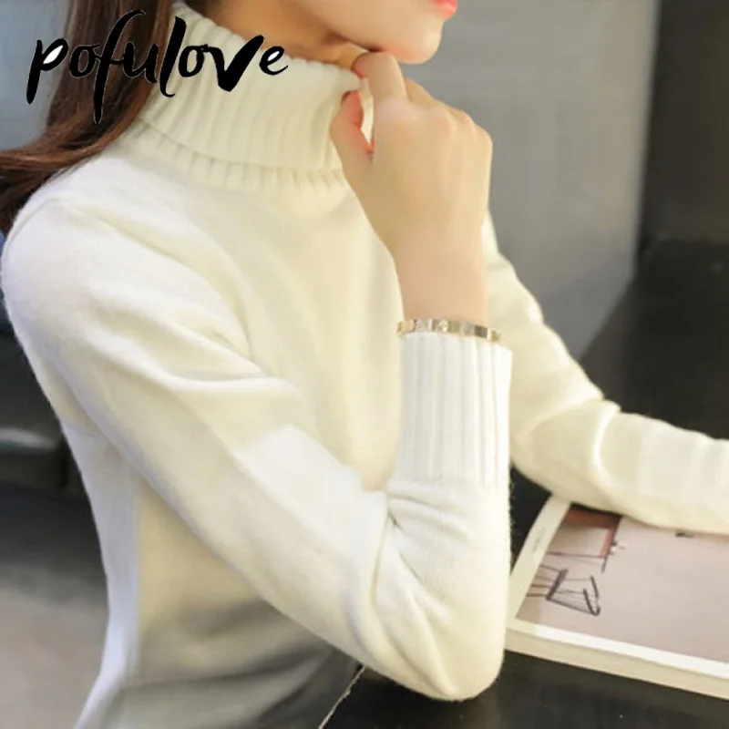 

Turtleneck Sweater Women's Pure Color Loose 2023 New Trending SweaterAutumn Winter Pullover Korean Fashion Ladies Top Knitwear