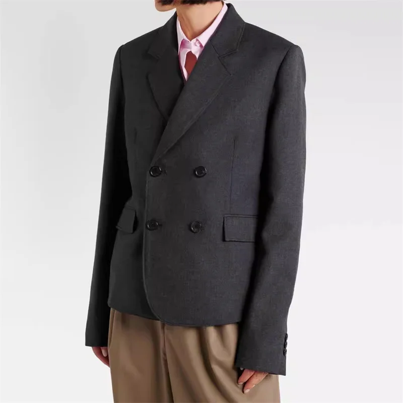 women's blazer autumn new outerwear double breasted slim fit women's suit jacket High quality long sleeved top Women's coat