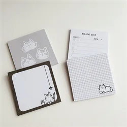 Bloc Notes chat mignon dessin animé 50 feuilles, bloc Notes Simple Style Kawaii, Message, étudiant, liste de choses à faire, Notes, papeterie scolaire 
